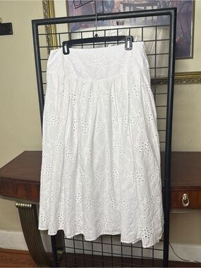 ❤️And Now This NWT White Eyelet Midi Skirt.  Size L.